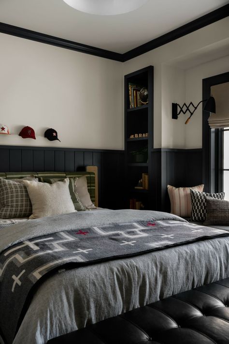 The Houston Estate - Studio McGee Shiplap Trim, Black Shiplap, Mcgee Home, Boys Bedroom Makeover, Big Boy Bedrooms, Crown Moldings, Teen Boy Room, Boy Bedroom Design, Toddler Boys Room