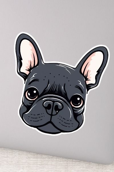 French Bulldog Cute Frenchie Puppy Face Contour Sticker French Bulldog Pictures, Gift Wrapping Party, Face Contour, Frenchie Lovers, Bulldog Mom, Dog Sketch, French Bulldog Dog, Frenchie Puppy, Cute French Bulldog