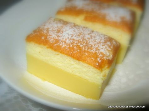 Phong Hong Bakes and Cooks!: Magic Custard Cake Mango Custard Cake, Diy Custard, Mango Custard, Custard Cake Recipes, Magic Custard Cake, Pudding Custard, Deserts Cakes, The Carnivore Diet, Mango Cake