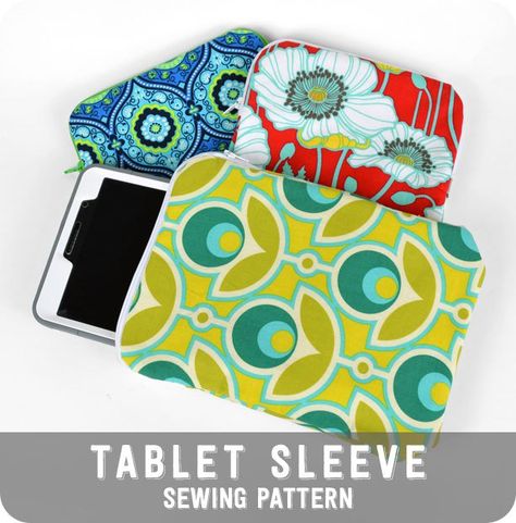 Free tutorial - Make a snug zippered tablet case for your 7" tablet. It's fully lined and so easy! #diy #sewing Ipad Sleeve Diy, Ipad Sleeve Pattern, Tablet Cases Diy, Ipad Case Pattern, Choly Knight, Sewing Gadgets, Tablet Pouch, Sewing To Sell, Pouch Sewing