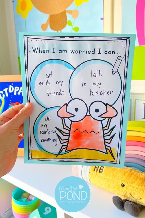 Crab Coloring Page, Wemberly Worried, Pout Pout Fish, Teaching Printables, Emotions Activities, From The Pond, I Am Worried, Pre Kindergarten, Different Emotions