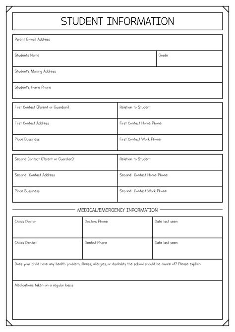 15 Student Getting To Know You Worksheet - Free PDF at worksheeto.com Student Information Sheet High School, Student Information Sheet Middle School, Student Teacher Binder, Student Info Sheet, Students Council, Student Information Form, Welcoming Classroom, School Admission Form, Teacher Meeting