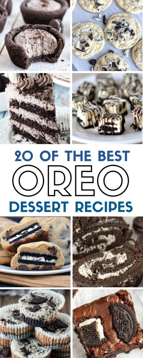 20 of the Best Oreo Dessert Recipes Best Oreo Dessert, Cheesecake Simple, Oreo Cookie Dessert, Oreo Dessert Easy, Cheesecake Easy, Oreo Treats, Oreo Desserts, Oreo Cheesecake Recipes, Oreo Dessert Recipes