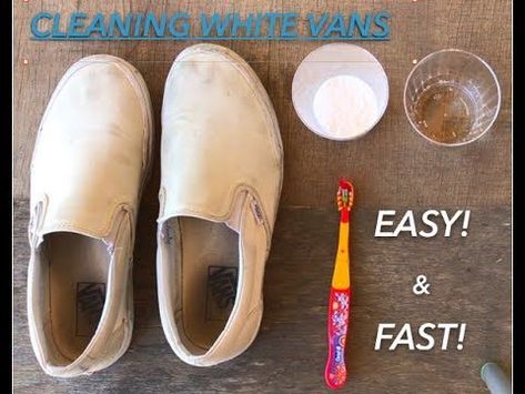 How To Clean White Shoes Vans, How To Clean Shoes Vans, Cleaning Vans Shoes White, Cleaning White Sneakers Diy, How To Make My Shoes White Again, Clean Vans Shoes How To, White Vans Cleaning, Cleaning Vans Shoes, Cleaning Canvas Sneakers