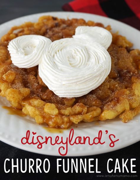 Copycat Disneyland Churro Funnel Cake Cake For One Recipe, Disney Cookbook, Disneyland Recipes, Nerd Food, Movie Recipes, Funnel Cake Bites, Funnel Cake Fries, Best Disneyland Food, Homemade Funnel Cake