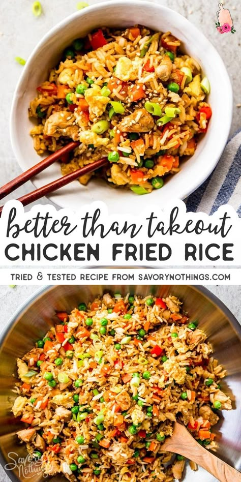 Easy Chicken Fried Rice Recipe, Easy Chicken Fried Rice, Chicken Fried Rice Recipe Easy, Chicken Fried Rice Easy, Fried Rice Recipe Easy, Chicken Fried Rice Recipe, Better Than Takeout, Chicken Recipes Video, Vegetable Fried Rice