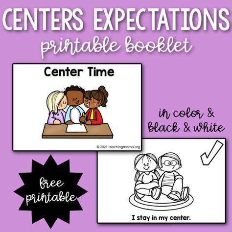 Centers Expectations Booklet Centers Rules Anchor Chart, Rules For Centers Kindergarten, Station Expectations Anchor Chart, Center Rules Anchor Chart, Classroom Expectation Activities, Center Rules Preschool, Center Expectations Anchor Chart, Centers Expectations Anchor Chart, Small Group Expectations Anchor Charts