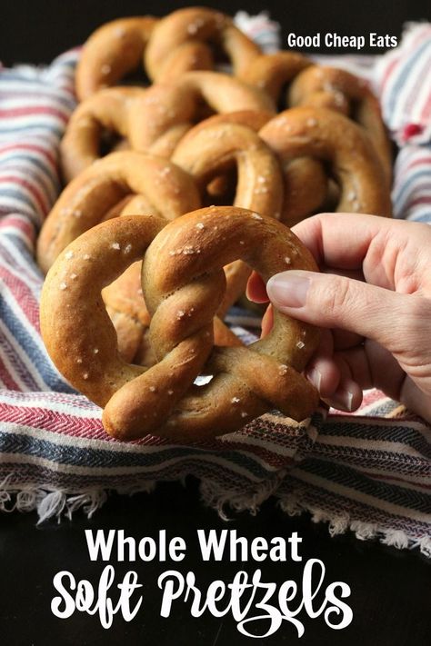 Whole Wheat Soft Pretzels | Good Cheap Eats Whole Wheat Pretzels, Whole Wheat Soft Pretzel Recipe, Whole Wheat Pretzel Recipe, Soft Pretzels Recipe, Pretzel Recipes, Pretzel Recipe, Soft Pretzel Recipe, Homemade Soft Pretzels, Bread Shop