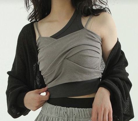 Subversive Top, Subversive Fashion, Cross Top, Asymmetrical Tops, Bra, Grey, Quick Saves, Clothes