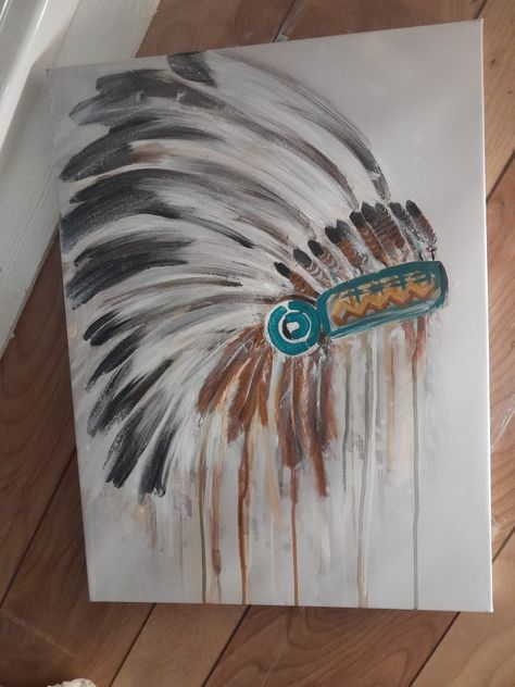 Native Painting Ideas, Native Paintings, Native Headdress, Salmon Art, Future Pfp, Native American Feathers, Native American Paintings, Acrylic Art Projects, Native American Artwork