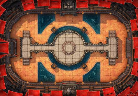 D&d Arena Map, Arena Battlemap, Arena Map, Pokemon Rpg, Battle Arena, Dnd World Map, Tabletop Rpg Maps, Dnd Maps, Rpg Maps