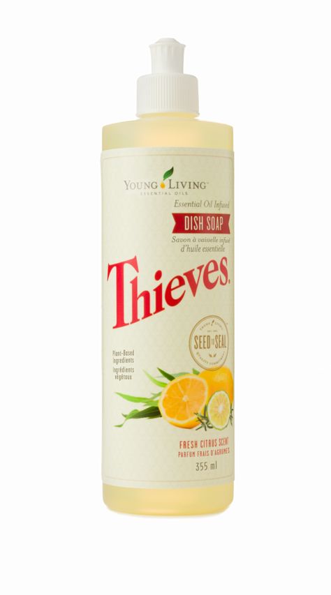 Thieves Dish Soap, Homemade Dish Soap, Purification Essential Oil, Diy Dish Soap, Diy Household Cleaners, Young Living Thieves, Thieves Household Cleaner, Pine Essential Oil, Thieves Essential Oil