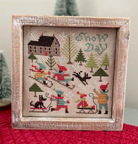 Emily on Instagram: "It’s snowing again! This is my first Prairie Schooler pattern—January. I used the thread color conversion by @beelori1 stitched on 14 ct Antique Lace aida by Seraphim. #loriholt #prairieschooler #stitchingwiththehousewives #stitchersofinstagram #crossstitch #wintercrossstitch #winterstitching #crossstitchersofinstagram #crossstitchfinishing #xstitch #xstitchersofinstagram #snowdaycrossstitch" January Cross Stitch Patterns, Prairie Schooler Cross Stitch Charts, Prairie Schooler, Cross Stitch Tutorial, Xmas Cross Stitch, Winter Cross Stitch, Beautiful Cross Stitch, Cross Stitch Finishing, Christmas Cross