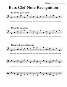 Bass Clef Note Recognition - Worksheet Free Music Theory Worksheets, Piano Worksheets, Reading Exercises, Bass Clef Notes, Music Theory Piano, Sight Reading, Music Theory Worksheets, Note Music, Solfege