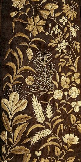 vintage -embroidery Craft Books, Crazy Quilting, 자수 디자인, Crewel Embroidery, Needle Arts, Gold Work, Gold Embroidery, Embroidery Inspiration, Ribbon Embroidery