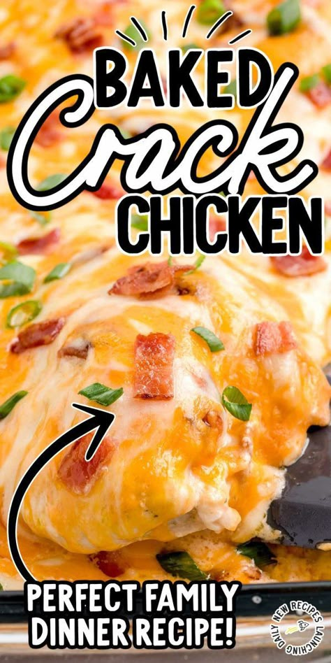 Baked Crack Chicken Baked Cracked Chicken, Cracked Chicken, Cheesy Chicken Recipes, Chicken Breast Recipes Baked, Easy Chicken Dinner, Chicken Casseroles, Chicken Bake, Easy Chicken Dinner Recipes, Oven Chicken