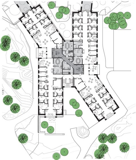 Hospital Floor Plan, Hospital Design Architecture, Hospital Plans, Hotel Floor Plan, Hospital Architecture, Healthcare Architecture, Hotel Plan, Architecture Concept Diagram, Architectural Floor Plans