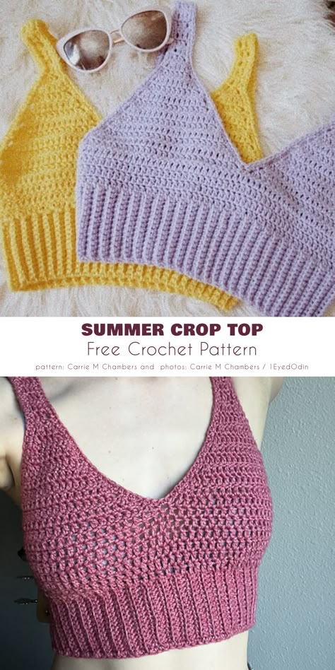 Crochet Bra Pattern Free Easy, Crochet Crop Tank Top, Crocheted Halter Tops Free Pattern, Beginner Crochet Top Patterns Free, Crochet Halter Top Pattern Free Easy, Crochet Bustier Top Pattern Free, Halter Top Crochet Pattern Free, Crochet Halter Tops Free Patterns, Halter Neck Crochet Top Pattern