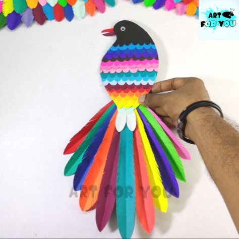 Art For You - 2 Awesome Paper Craft Ideas | How to make paper bird | How to make bird with paper | DIY Paper peacock | Paper craft ideas | Easy paper crafts | Home decor ideas | Paper art | Art With Waste Material Ideas, 3d Bird Craft, Paper Birds Craft, Peacock Paper Craft, Bird Craft Ideas, Birds Crafts, Paper Crafts Home Decor, Home Decor Ideas Paper, Birds Craft