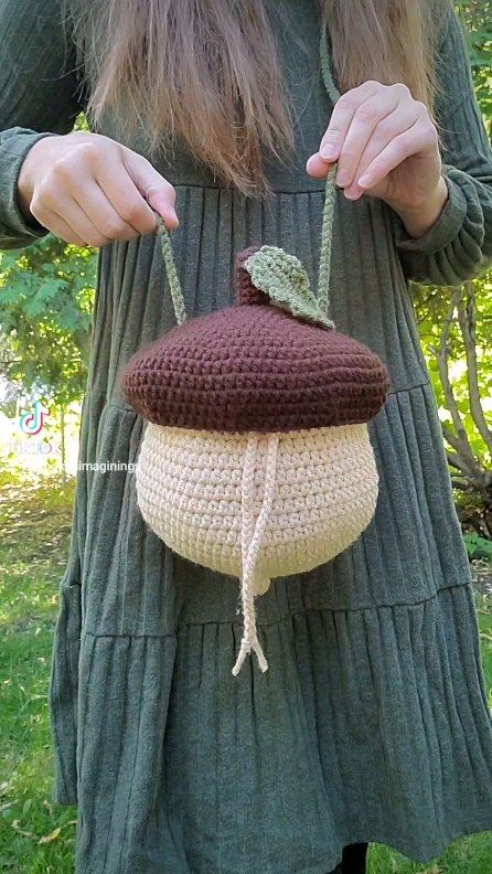 Acorns! 🍂 #acornbag #acornchangepurse #fallaccessories #handmadebags #acorns | Instagram Crochet Mushroom Purse, Mushroom Crochet Bag, Mushroom Bag Crochet, Mushroom Amigurumi, Mochila Crochet, Clothes Embroidery, Dreamy Decor, Crochet Mushroom, Crochet Dolls Free Patterns