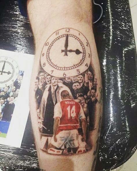 Arsenal Tattoos For Men, Thierry Henry Tattoo, Arsenal Tattoo Design, Arsenal Cannon Tattoo, Arsenal Tattoo Ideas, Kai Tattoo, Arsenal Tattoo, Henry Tattoo, Messi Funny