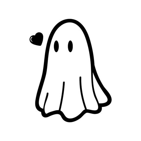 cute ghost in love Ghost Aesthetic Cartoon, Ghost Tattoos Simple, Ghost In Love, Cute Ghost Drawings, Ghost Outline, Halloween Dorm, 3d Wallpaper Art, Simple Ghost, Cute Halloween Drawings