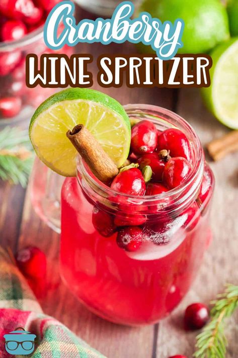 Cranberry Wine Spritzer, Pear Cardamom, Wine Spritzer Recipe, Wine Recipes Drink, Easy Drinks To Make, Holiday Entertaining Food, Cranberry Wine, Cranberry Pear, Spritzer Recipes