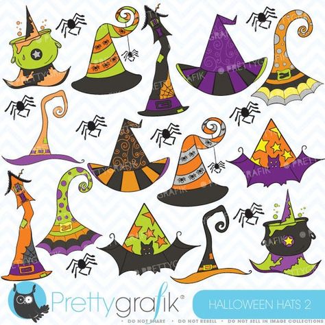 Carte Halloween, Halloween Labels, Halloween Rocks, Disney Home Decor, Halloween Hats, Halloween Images, Theme Halloween, Witch Art, Halloween Clipart