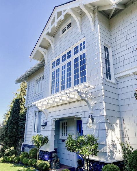 Gray Owl Gray Owl Exterior, Benjamin Moore Wedgewood Gray Exterior, Gray Owl Exterior House Paint, Gray Owl House Exterior, Benjamin Moore Gray Owl Exterior House, Gray Owl Paint, Styles Of Homes, Coastal Craftsman, Benjamin Moore Grey Owl