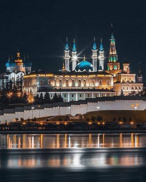 Beautiful city Kazan on the banks of the Volga river in Russia. Kazan Aesthetic, Russian Cities, Kazan Russia, Lake Baikal, City Vibe, Ancient Architecture, Travel Board, Beautiful City, Kazan