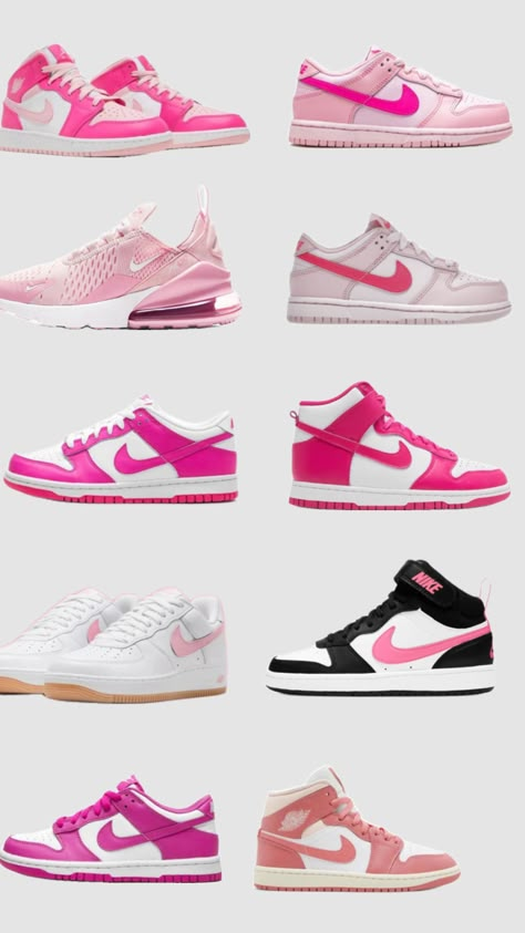 pink nike shoes Pink And White Nike Shoes, Nike Shoes Pink And White, Nike Pink Sporty Sneakers, Nike Pink Skate Shoes For Streetwear, Pink Nike Dynamic Sneakers, Nike Rosa, Pink Nike Shoes, Nike Shoes Women Fashion, Custom Sneakers Diy