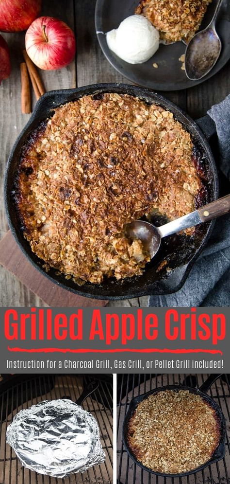 Grilling Dessert Recipes, Apple Crisp Without Oats, Dessert For Thanksgiving, Best Apples For Baking, Grill Dessert, Bbq Desserts, Easy Apple Crisp Recipe, Grilled Desserts, Apple Crisp Easy