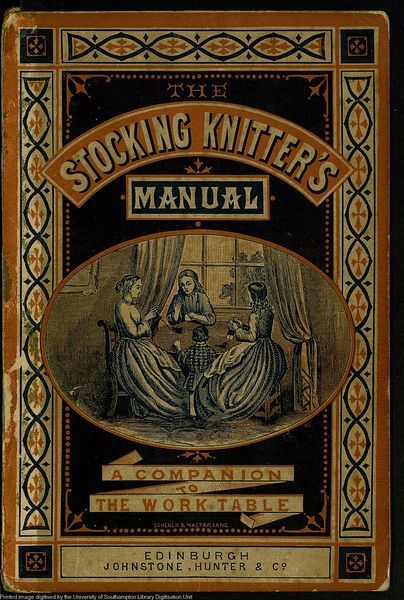 "Stocking Knitters" - An antique book containing nineteenth century knitting patterns direct link: http://www.vads.ac.uk/images/WSA/PDF/00393973.pdf Victorian Knitting, Knit Art, Vintage Book Covers, Art Library, Sock Knitting, Knitted Wit, Knitting Books, Work Table, Old Book