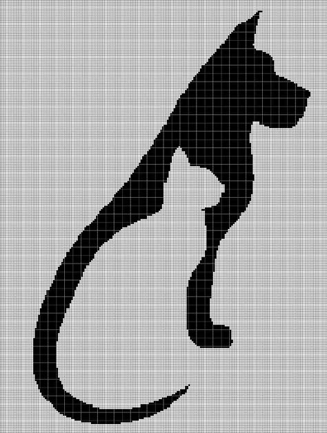 Dog And Cat Silhouette, Unicorn Cross Stitch Pattern, Cross Stitch Silhouette, Cat Cross Stitches, Digital Computer, Nature Cross Stitch, Cat Cross Stitch Pattern, Disney Cross Stitch, Cat Cross Stitch