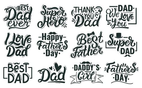 Happy fathers day lettering. hand drawn ... | Premium Vector #Freepik #vector #love #gift #man #quote Grandpa Svg, Fathers Day Images, Fathers Day Poster, Father's Day Greetings, Father's Day Greeting Cards, Happy Birthday Celebration, Clothes Shirt, Hand Drawn Lettering, Handwritten Letters