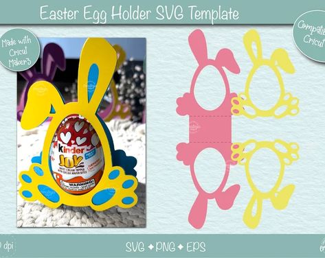 CreateyaDesigns - Etsy Egg Holder Svg, Bunny Egg Holder, Easter Egg Holder, Favor Gifts, Crayon Holder, Chocolate Egg, Bunny Egg, Easter Images, Easter Bunny Eggs