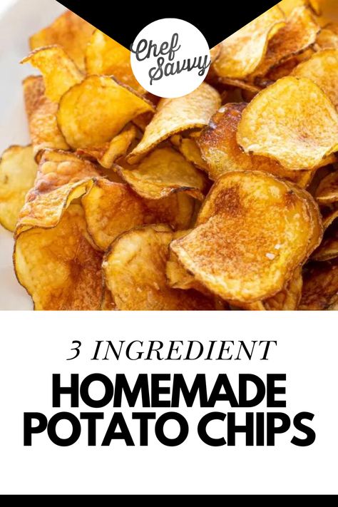 Homemade Potato Chips Recipe, Potato Chips Recipe, Homemade Potato Chips, Fried Potato Chips, Chef Savvy, Potato Chip Recipes, Meals Kids Love, Homemade Chips, Snack Craving