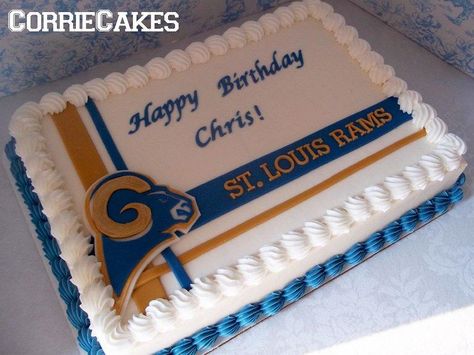 Rams Football Cake, Rams Cake, Rams Nails, Sports Desserts, Tropical Birthday Cake, Happy Birthday Mike, Football Cakes, Happy Birthday Chris, Bd Cake