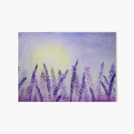 Garden Painting Art, Field Of Lavender, Sunset Field, Lavender Art, Lavender Paint, Painting Purple, Garden Watercolor, Watercolor Ideas, Flower Background