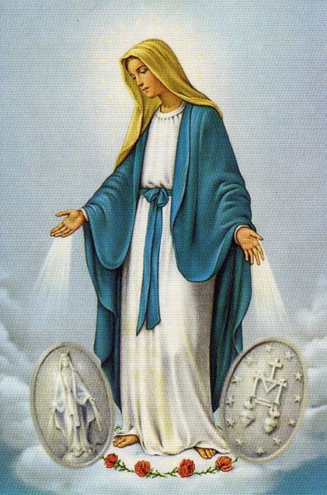 Our Lady Of Miraculous Medal, Forever And Ever Amen, Catholic Artwork, Virgin Mary Art, Mother Mary Images, Catholic Pictures, Jesus And Mary Pictures, Queen Of Heaven, Special Prayers