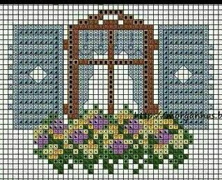 Window Cross Stitch, Dolls House Shop, Stitch Doll, Cross Stitch Tree, Cross Stitch Patterns Flowers, Cross Stitch Rose, Crochet Stitches Tutorial, Free Cross Stitch, Stitching Art