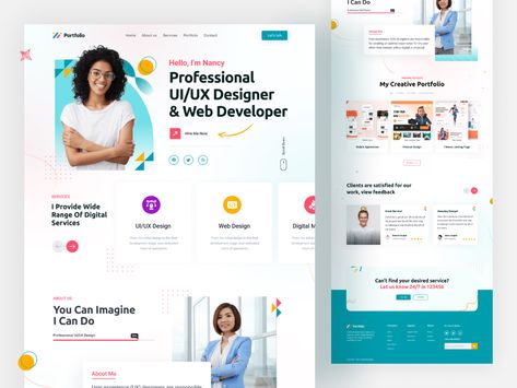 Designer Portfolio Website, Cv Website, Unique Web Design, Portfolio Website Template, Designer Portfolio, Directory Design, Freelance Web Design, Web Page Design, Portfolio Websites