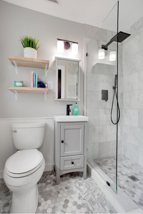 A long skinny bathroom can feel awkward, but with the right decor, colors, and accents it can still be both functional and aesthetically pleasing. Narrow Half Bathroom Ideas, Narrow Bathroom Layout, Bathroom Mood Boards, Small Bathroom Reno, Narrow Bathrooms, Long Narrow Bathroom, Small Narrow Bathroom, Small Bathroom Renos, Downstairs Shower Room