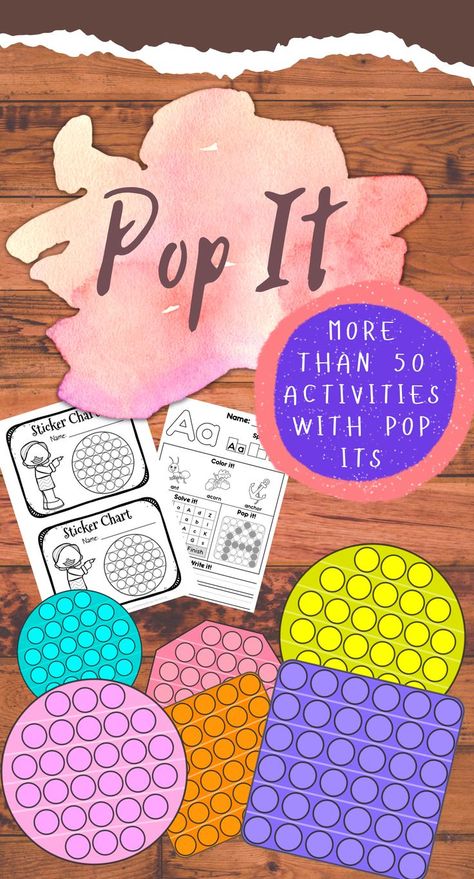 More than 20 different activities with children's favourite toys - pop its! #fall #october #popit #fidget #popitactivities home school teacher resources subjects language art preschool diy reading english Pop It Activities, Art Preschool, Diy Preschool, Multi Sensory, Sticker Chart, Fall October, School Writing, Pop Stickers, Language Art