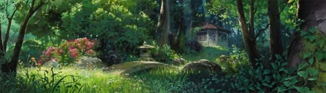 Green Banner, The Garden Of Words, Secret World Of Arrietty, Japanese Animated Movies, Twitter Header Pictures, Art Forest, The Secret World, Cute Headers, Header Pictures