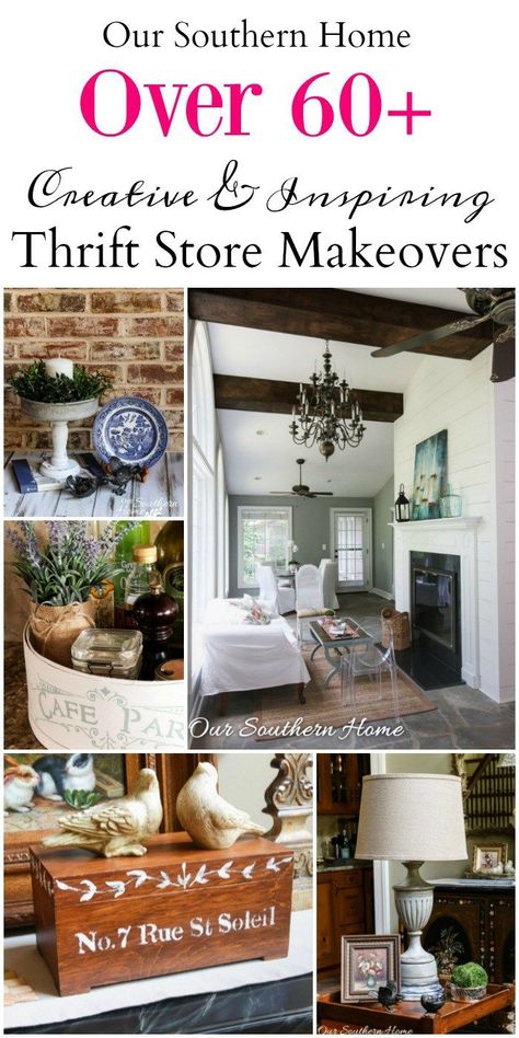 Over 60+ creative and inspiring thrift store décor makeovers Thrift Upcycle, Thrift Store Crafts Upcycling, Farmhouse Thrift Store Makeovers, Diy Thrift Store Crafts, Thrift Store Upcycle, Upcycled Ideas, Thrift Store Makeover, Thrift Store Diy, Thrifted Home