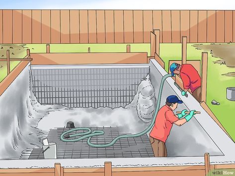 How to Build a Swimming Pool (with Pictures) - wikiHow Swimming Pool Dimensions, Swimming Pool Plumbing, Build A Pool, Swimming Pool Steps, Swimming Pool Plan, Pool Oasis, Pool Plumbing, Swimming Pool Pond, Concrete Swimming Pool