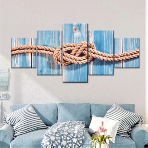 Sailor Knot, Beach House Interior Design, Nautical Crafts, Rope Decor, Boat Wall, Rope Crafts Diy, Rope Knots, Beach Theme Decor, Driftwood Crafts