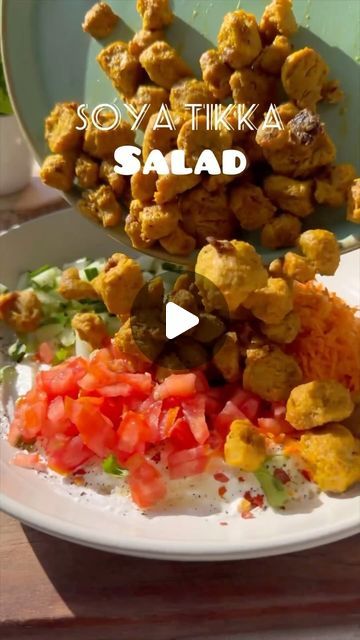 Saurabh Krishan Gulab 🧿 on Instagram: "Incredible Soya Chunks ka Tikka Salad Recipe🤯🥗  Revitalize your journey to a healthier you with our Weightloss Soya Chunks Salad! A delightful mix of Soya chunks, Curd, Garlic, Onion & Capsicum that not only tantalizes your taste buds but also supports your fitness goals. Which fuels your body with ✅ Protein ✅ Fiber ✅ Antioxidants ✅ Improves digestion  ✅ Enhanced protein intake  Follow the video for Full Recipe🙌  ( Nutritionist, Dietician, Weightloss, Weightloss Soya Chunk Salad, Soya Chunks Salad, Healthy Salads, Salads, Weightloss Salad Recipes )  #weightloss #weightlossrecipes #weightlosssoyachunksalad #weightlosssaladrecipes #saladrecipes #healthysalads #soyachunksaladrecipe #healthy #healthylifestyle #soyachunkssalad #saladrecipes #soyarecipe Soya Chunks Salad, Healthy Indian Lunch Recipes, Soya Salad, Soya Chunks Recipe Healthy, Soya Chunks Recipe, Soya Recipe, Soya Chunks, Recipes Authentic, Protein Intake