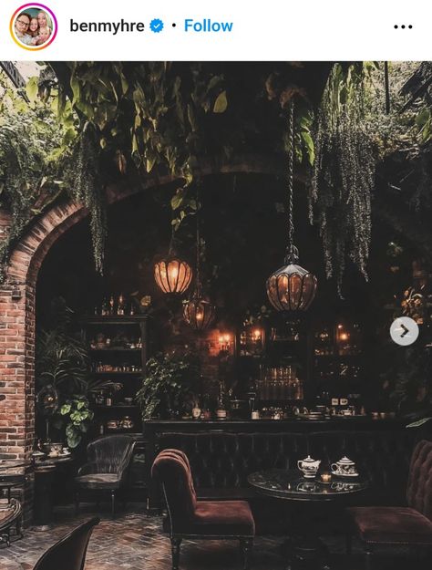 Speakeasy Door, Witchy House, Event Venue Spaces, Indoor Outdoor Dining, Goth Garden, Moody Decor, Bookstore Cafe, Old Library, Dark Home Decor